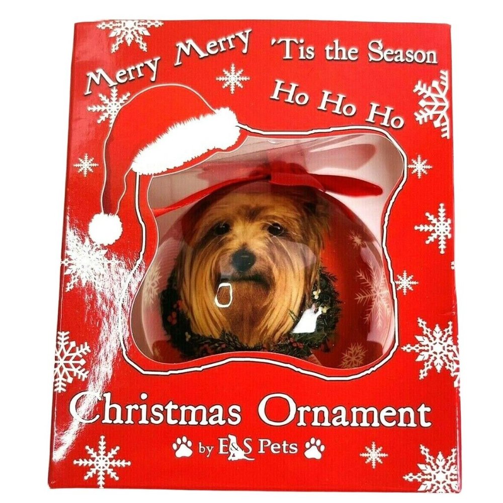 Yorkie Dog Christmas Ornament Yorkshire Terrier by E&S Pets CBO-46 NEW NIB